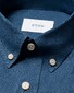 Eton Garment Washed Casual Button Down Lightweight Denim Twill Overhemd Denim Blue