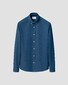 Eton Garment Washed Casual Button Down Lightweight Denim Twill Overhemd Denim Blue