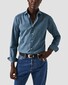 Eton Garment Washed Lightweight Denim Twill Overhemd Blauw
