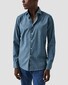 Eton Garment Washed Lightweight Denim Twill Overhemd Blauw