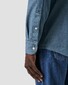 Eton Garment Washed Lightweight Denim Twill Overhemd Blauw