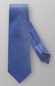 Eton Geometric Mini Check Stropdas Donker Blauw