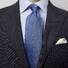 Eton Geometric Mini Check Stropdas Donker Blauw