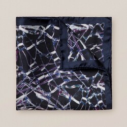 Eton Glass Pattern Pochet Navy