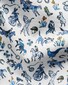 Eton Hand Painted Fantasy Animal Motif Organic Cotton Signature Twill Overhemd Blauw-Multi