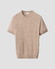 Eton Herringbone Knit Crew Neck Lightweight Organic Cotton T-Shirt Beige