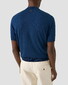 Eton Herringbone Knit Crew Neck Lightweight Organic Cotton T-Shirt Donker Blauw