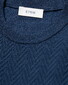 Eton Herringbone Knit Crew Neck Lightweight Organic Cotton T-Shirt Donker Blauw