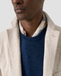 Eton Herringbone Knit Crew Neck Lightweight Organic Cotton T-Shirt Donker Blauw