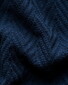 Eton Herringbone Knit Crew Neck Lightweight Organic Cotton T-Shirt Donker Blauw