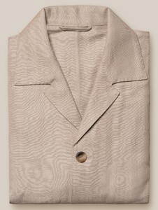 Eton Herringbone Linen Wool Cashmere Overshirt Licht Bruin