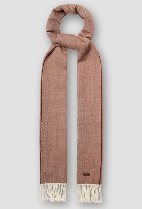 Eton Herringbone Merino Wool Sjaal Donker Oranje