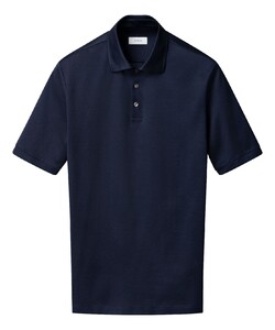 Eton Jacquard Filo di Scozia Polo Shirt Navy