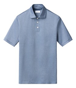 Eton Jacquard Filo di Scozia Polo Shirt Poloshirt Light Blue