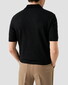 Eton Jacquard Knit No Button Collar Organic Cotton Polo Zwart