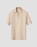 Eton Jacquard Knit No Button Collar Organic Cotton Poloshirt Beige