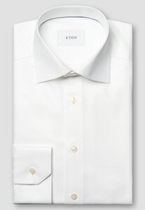 Eton King Twill Luxury Texture Natural 3D Effect Overhemd Wit