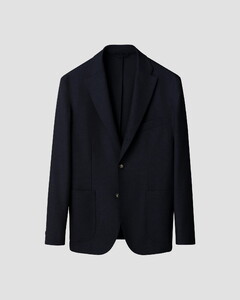 Eton Lana Tech Soft Wool Knit Jacket Navy