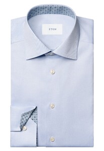 Eton Light blue Medallion Effect Signature Twill Shirt Light Blue