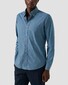 Eton Lightweight Denim Button-Down Rich Mélange Effect Overhemd Denim Blue