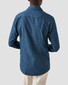 Eton Lightweight Italian Woven Denim Garment Washed Overhemd Donker Blauw