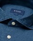 Eton Lightweight Italian Woven Denim Garment Washed Overhemd Donker Blauw