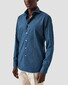 Eton Lightweight Italian Woven Denim Garment Washed Overhemd Donker Blauw