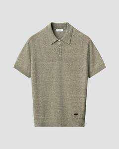 Eton Lightweight Soft Cotton Linnen Fine Knit Polo Groen