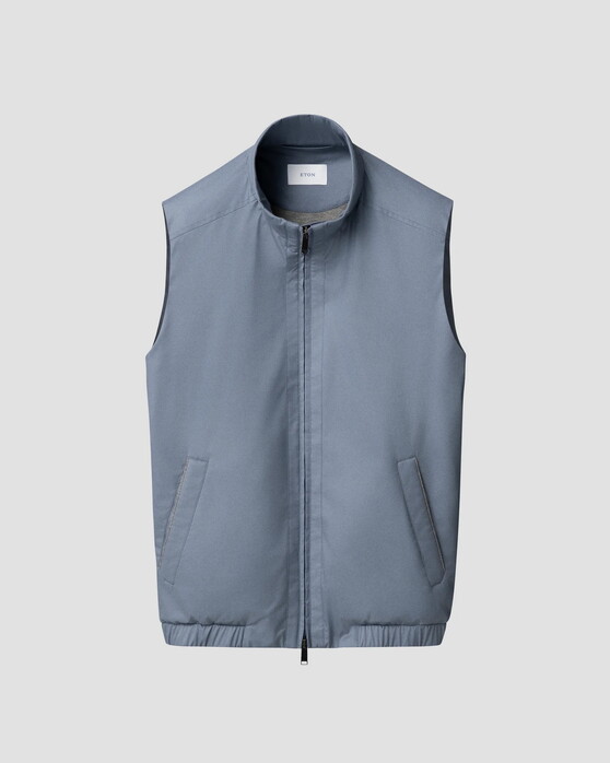 Eton Lightweight Windproof Water-Repellant Tech Fabric Matte Finish Body-Warmer Blauw