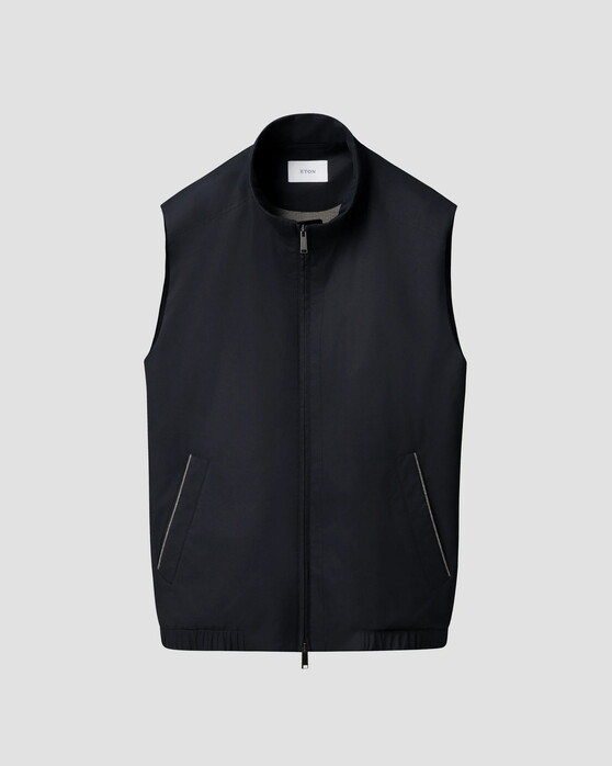Eton Lightweight Windproof Water-Repellant Tech Fabric Matte Finish Body-Warmer Navy