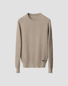 Eton Luxury Egyption Organic Cotton Solid Color Texture Knit Trui Beige