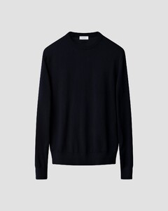Eton Luxury Extrafine Merino Crew Neck Trui Navy