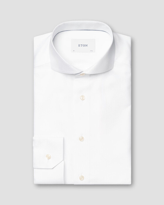 Eton Luxury Fine Herringbone Overhemd Wit