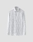 Eton Luxury Floral Cotton Linen Blend Shirt Blue