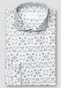 Eton Luxury Floral Cotton Linen Blend Shirt Blue