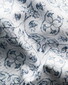 Eton Luxury Floral Cotton Linen Blend Shirt Blue