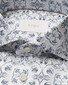 Eton Luxury Floral Cotton Linen Blend Shirt Blue