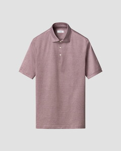 Eton Luxury Mercerized Filo di Scozia Subtle Texture Jacquard Cotton Polo Rood