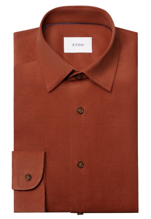 Eton Luxury Organic Cotton Corduroy Overhemd Oranje