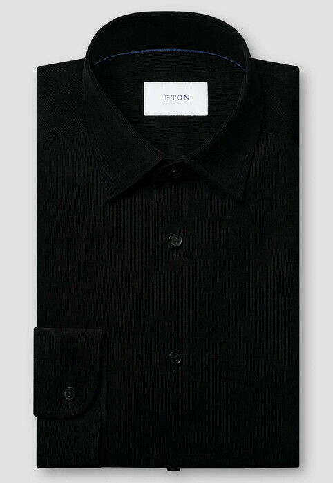 Eton Luxury Organic Cotton Corduroy Overhemd Zwart