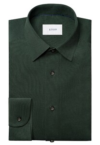 Eton Luxury Organic Cotton Corduroy Shirt Dark Green