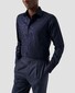 Eton Luxury Organic Cotton King Twill Houndstooth Texture Overhemd Dark Navy
