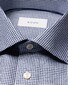 Eton Luxury Organic Cotton King Twill Houndstooth Texture Overhemd Donker Blauw