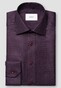 Eton Luxury Organic Cotton King Twill Houndstooth Texture Overhemd Donker Paars