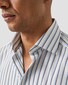 Eton Luxury Organic Supima Cottom 120 Poplin Multi Stripe Overhemd Blauw