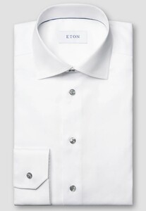 Eton Luxury Signature Twill Uni Color Cotton Overhemd Wit