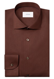 Eton Luxury Solid Color Cotton Silk Overhemd Donker Rood