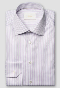 Eton Luxury Stripe Cotton Supima 120 Overhemd Licht Paars
