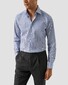 Eton Luxury Striped Poplin Weave Organic Supima Cotton Overhemd Blauw