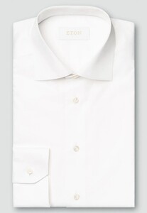Eton Luxury Supima 120 Organic Cotton Twill Mother of Pearl Buttons Overhemd Wit